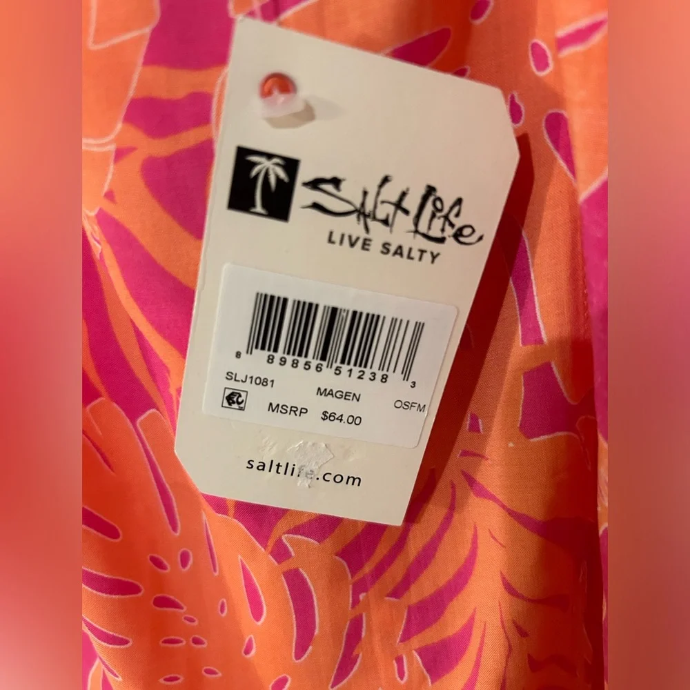 Salt Life 3pc Set Ruana OSFM Dress Small Bathing Suit XS NWT Magen Pink & Coral - Picture 4 of 16